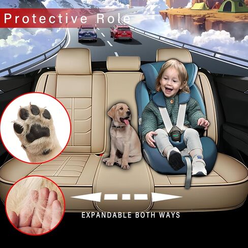Car Seat Covers Custom Fit for Hyundai Palisade 2020-2025,Heavy Duty Waterproof & Pet-Friendly | Premium PU Leather | 7-Seats Full Set,Beige in Saudi Arabia