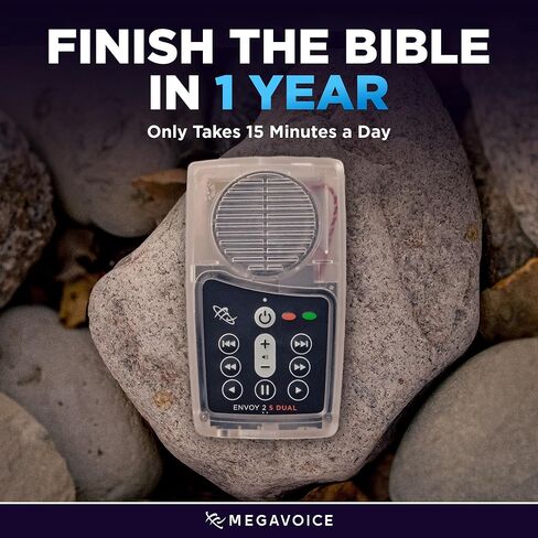 New Living Translation (NLT) الكتاب المقدس الصوتي الزمني مع Podcast Daily Bible Podcast يضم Tricia Goyer & Michelle Hill على Megavoice Solar + Audiobook Player in Saudi Arabia