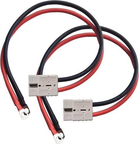2 Pack 8AWG Cable with 50A Connectors for LiFePO4 Battery, M8 Terminal, Battery Quick Connectors Power Transfer for Lithium Batteries of Boat, RV, Electric Forklift Charging Plug Cable-1.64ft in Saudi Arabia