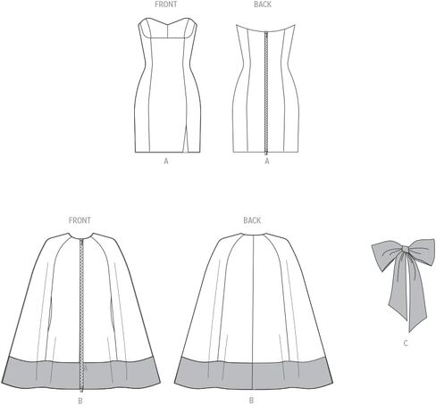 Vogue V2133U5 Misses' Oversized Cape and Fitted Dress Sewing Pattern Packet, Design Code V2133, Sizes 16-18-20-22-24 in Saudi Arabia