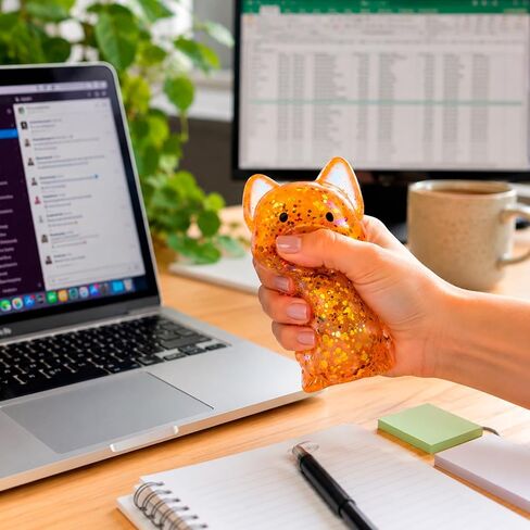 Dog Squishy,Squishy Dog,Glitter Dog Stress Ball,Slow Rise Fidget for Anxiety Relief,Glitter Dog Sensory Fidget Toys for Adults,Sensory Stress Relief Toy for Adults - Blue in Saudi Arabia