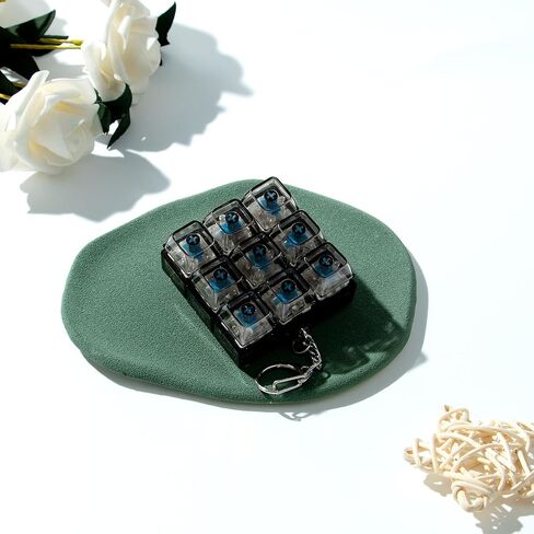 LED Light Keyboard Fidget Toy for Adults Kids, Glow Keyboard Fidget Keychain 9 in 1 Stress Relief Decompression Button Finger Clicker Toys, Button Fidget Gifts to Relief Stress (Transparent Black) in Kuwait
