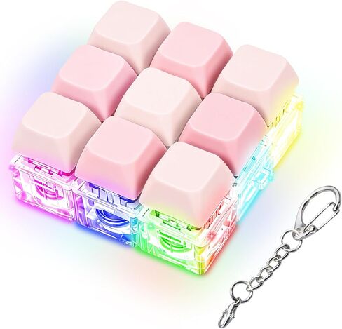 LED Light Keyboard Fidget Toy for Adults Kids, Glow Keyboard Fidget Keychain 9 in 1 Stress Relief Decompression Button Finger Clicker Toys, Button Fidget Gifts to Relief Stress (Transparent Black) in Kuwait
