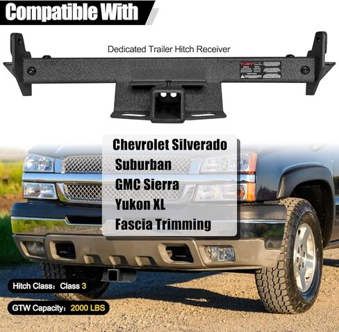 GNG Class 3 Front Trailer Hitch Compatible with 20-25 Chevy Silverado 2500 3500/ Chevy Suburban 2500 3500,20-24 gmc Sierra 2500 3500 /Yukon XL/Fascia Trimming Towing Hitch,2 inch Hitch Receiver in Saudi Arabia
