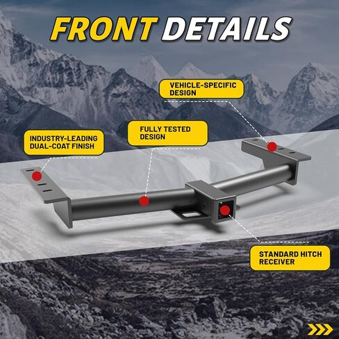 Class 3 Trailer Hitch for 2015-2025 Ford Transit-150/250/350 & 2022-2024 Ford E-Transit, 2 Inch Square Receiver & Round Tube Frame, Black in Kuwait