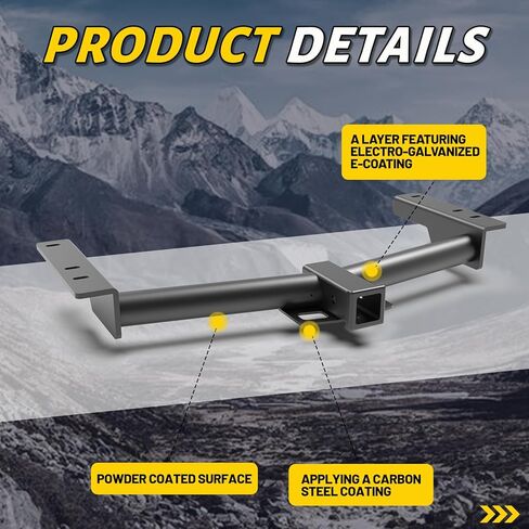 Class 3 Trailer Hitch for 2015-2025 Ford Transit-150/250/350 & 2022-2024 Ford E-Transit, 2 Inch Square Receiver & Round Tube Frame, Black in Kuwait