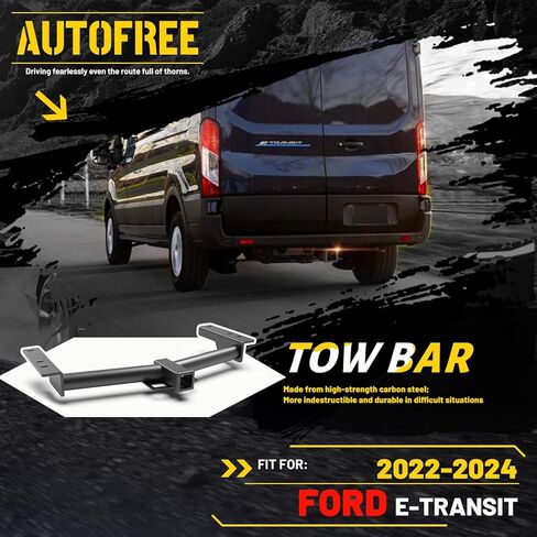 Class 3 Trailer Hitch for 2015-2025 Ford Transit-150/250/350 & 2022-2024 Ford E-Transit, 2 Inch Square Receiver & Round Tube Frame, Black in Kuwait