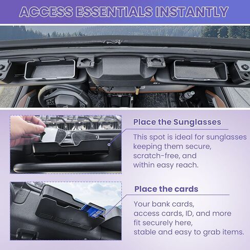 صينية تنظيم وحدة التحكم المركزية من RUNROAD متوافقة مع ملحقات باب 2021 2022 2023 2024 2025 2026 Ford Bronco 2/4، حامل نظارات شمسية لدرج تنظيم تخزين الباب Bronco 2/4 (ليس للرياضة) in Kuwait