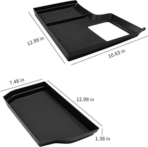 Zxiaochun 2PCS Bottom Layer Console Tray Compatible with 2021-2026 Toyota Sienna Accessories, Lower Center Console Organizer Storage Box, ABS Plastic in Saudi Arabia