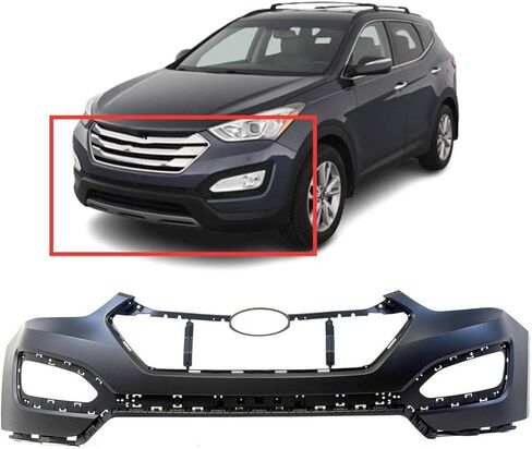 FitParts متوافق مع غطاء المصد العلوي الأمامي 2013 2014 2015 2016 Hyundai Santa Fe HY1014100 Base Sport Limited Luxury Premium SE. جاهز للرسم. 865114Z000 in Kuwait