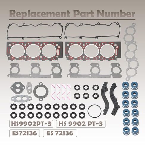 HS9902PT-3 Engine Cylinder Head Gasket & Bolt Set Compatible with Ford Ranger Aerostar Probe Taurus 3.0L V6 Washer Kit Replace HS 9902 PT-3, ES72136 in Kuwait