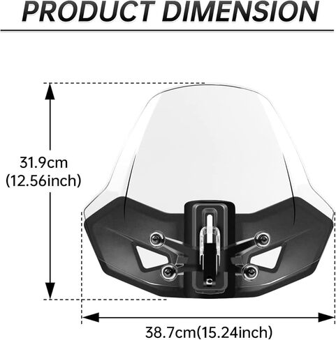 Sport Windshield Compatible with Can Am All Ryker 600/900 Sport & Rally Edition All Models Accessories ,Adjustable Translucent Clear Hardened Coated Wind Shield Replace #219401023 in Kuwait