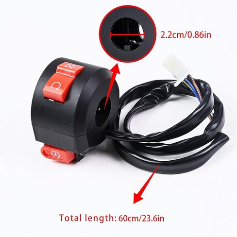 Handlebar Mount Motorbike ON Off Start Kill Switch, 7/8" 22mm 4-Wire Aftermarket Replacement Compatible with 110cc 125cc Taotao ATVs Quad Motorcycle Wheelers Pit Bike in Saudi Arabia