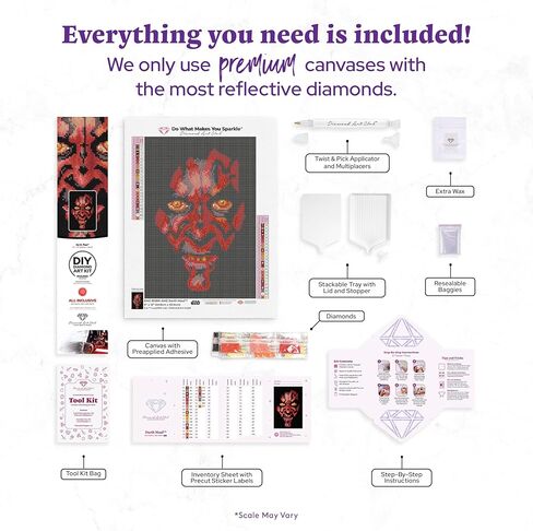 مجموعة الرسم الماسي دارث مول من DIAMOND ART CLUB، حرف يدوية ممتعة للبالغين، قماش فني ماسي دائري، 9 بوصة × 13 بوصة (22.8 سم × 33 سم) in Kuwait