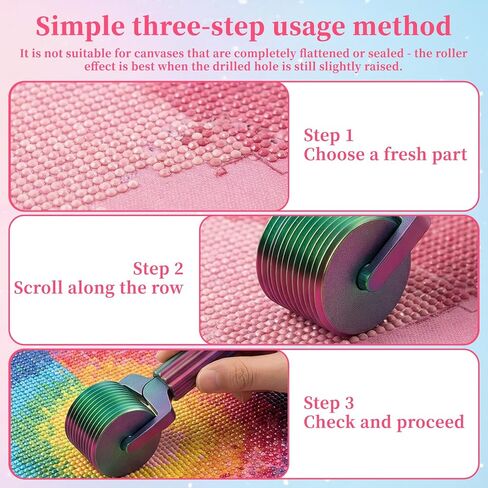 Fampery 3-Pack Diamond Art Roller & 2 Aligning Press Fix Scrapter - DIY Essential Craft Tools for Full Drill & Partial Drill Rhinestone Embroidery - Easy-Grip & Quick Design in Saudi Arabia