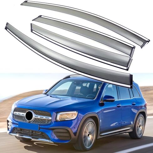 واقيات نافذة عاكسة للرياح من الشمس/المطر متوافقة مع 2020-2025 Mercedes-Benz GLB 250، AMG GLB 35، درع واقي من الشمس، شريط على 4 قطع in Kuwait