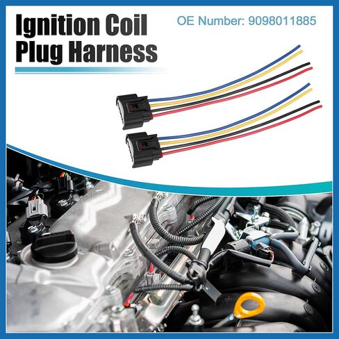 4pcs Ignition Coil Connector for Scion TC L4 2.4L 2005-2010 for Toyota Camry L4 2.4L 2002-2010 No.9098011885 Item Replacement in Kuwait