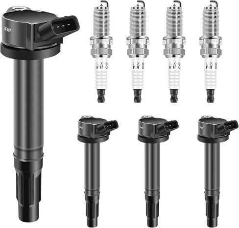 UF487 Ignition Coils Pack and Iridium Spark Plug Kit Set of 4 Compatible with Toyota Camry 2007-2016, for Highlander 2008-2015,for RAV4 2006-2012,for Sienna 2007-2015,for Avalon 2005-2018 in Saudi Arabia