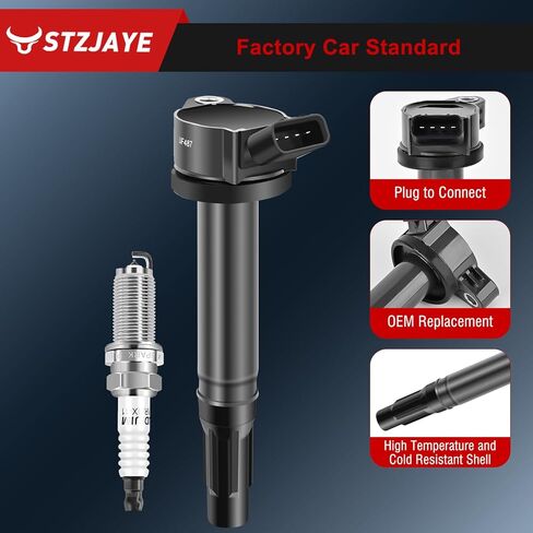 UF487 Ignition Coils Pack and Iridium Spark Plug Kit Set of 4 Compatible with Toyota Camry 2007-2016, for Highlander 2008-2015,for RAV4 2006-2012,for Sienna 2007-2015,for Avalon 2005-2018 in Saudi Arabia