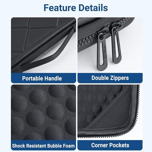 MOSISO Laptop Case 16 inch, 15-15.6 inch Laptop Sleeve Waterproof Shockproof Computer Bag Compatible with MacBook HP Dell Lenovo, Checkered EVA Carrying Case Computer Bag Hard Shell with Handle, Black in Kuwait