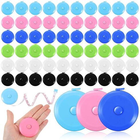 60 Pack Soft Retractable Measuring Tape Double-Scale 60 Inch/150cm for Body Measuring Metric Tape Measure Sewing Craft Cloth Tape Measure Tailor Cloth Knitting Home Craft Measurements (6 Colors) in Saudi Arabia