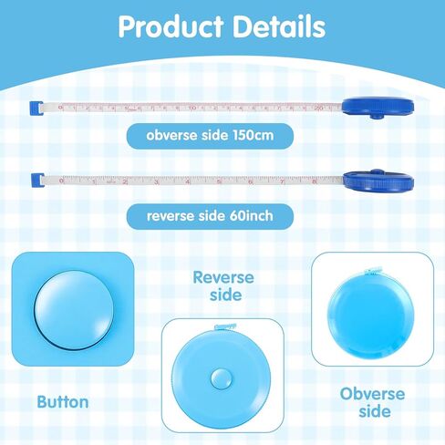 60 Pack Soft Retractable Measuring Tape Double-Scale 60 Inch/150cm for Body Measuring Metric Tape Measure Sewing Craft Cloth Tape Measure Tailor Cloth Knitting Home Craft Measurements (6 Colors) in Saudi Arabia