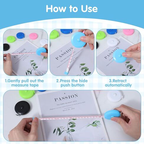 60 Pack Soft Retractable Measuring Tape Double-Scale 60 Inch/150cm for Body Measuring Metric Tape Measure Sewing Craft Cloth Tape Measure Tailor Cloth Knitting Home Craft Measurements (6 Colors) in Saudi Arabia