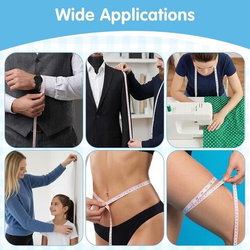 60 Pack Soft Retractable Measuring Tape Double-Scale 60 Inch/150cm for Body Measuring Metric Tape Measure Sewing Craft Cloth Tape Measure Tailor Cloth Knitting Home Craft Measurements (6 Colors) in Saudi Arabia