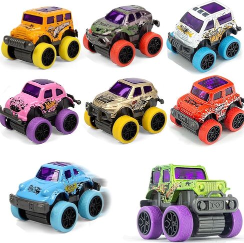 8 Pack Pull Back Monster Trucks for Kids, Mini Monster Truck Toys, Pull Back Cars for Toddlers Boys Girls, Party Favors, Goodie Bag Stuffers, Classroom Prizes, Small Toy Cars Age 3+ in Saudi Arabia