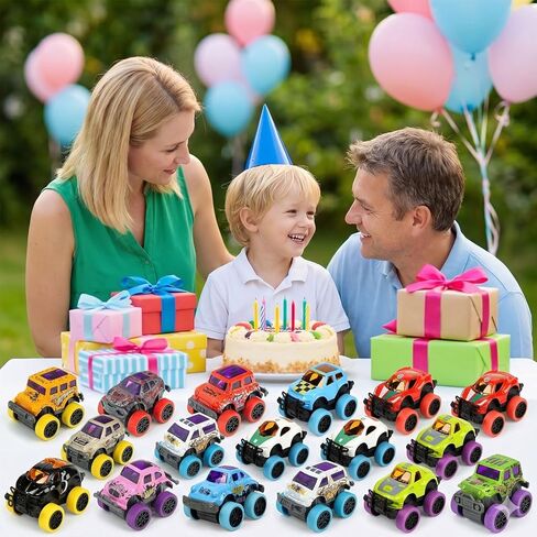 8 Pack Pull Back Monster Trucks for Kids, Mini Monster Truck Toys, Pull Back Cars for Toddlers Boys Girls, Party Favors, Goodie Bag Stuffers, Classroom Prizes, Small Toy Cars Age 3+ in Saudi Arabia