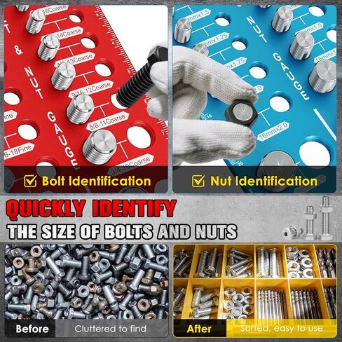 Nut and Bolt Thread Checker Standard and Metric,Bolt Size and Thread Gauge (34 Thread Checker) in Saudi Arabia