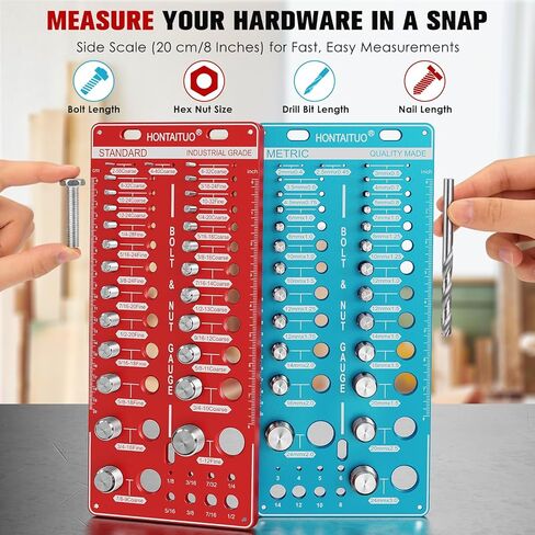 Nut and Bolt Thread Checker Standard and Metric,Bolt Size and Thread Gauge (34 Thread Checker) in Saudi Arabia