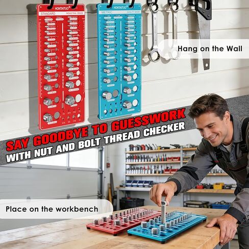 Nut and Bolt Thread Checker Standard and Metric,Bolt Size and Thread Gauge (34 Thread Checker) in Saudi Arabia