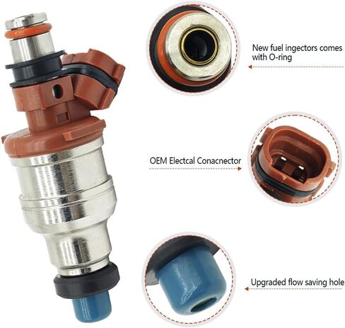 23209-35040 23250-35040 fuel injectors set of 4, Compatible with Toyota 2.4L 4Runner Pickup 1989 1990 1991 1992 1993 1994 1995, Fuel Injector Nozzle Replace FJ522, 2 Holes in Saudi Arabia