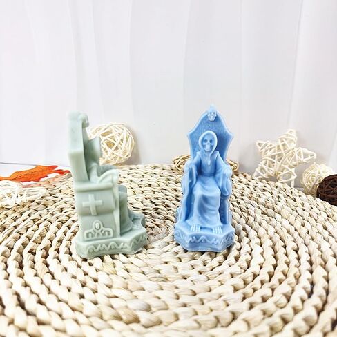 Grim Reaper Candle Mold, Halloween Soy Wax Candle Making Kit, Premium Silicone Mold for DIY Scary Ghost, Skull, Pumpkin Decorations in Kuwait