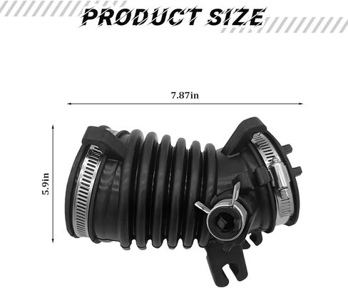 Car Air Cleaner Intake Hose Tube with Clamps, Rubber Vehicle Intake Filter Duct Tube Replaces 17225-R1A-A01, Auto Engine Air Filter Hose Boot, Compatible with Ilx 2.0L Civic 1.8L in Kuwait
