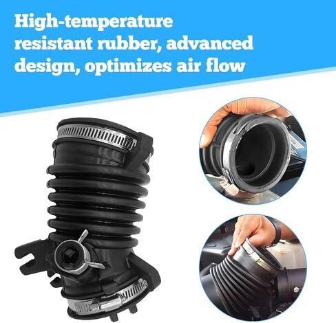Car Air Cleaner Intake Hose Tube with Clamps, Rubber Vehicle Intake Filter Duct Tube Replaces 17225-R1A-A01, Auto Engine Air Filter Hose Boot, Compatible with Ilx 2.0L Civic 1.8L in Kuwait