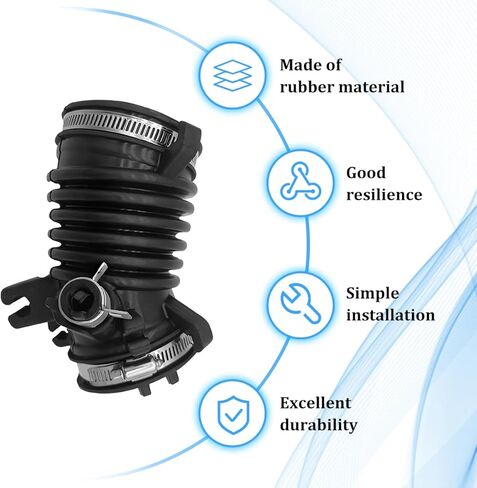 Car Air Cleaner Intake Hose Tube with Clamps, Rubber Vehicle Intake Filter Duct Tube Replaces 17225-R1A-A01, Auto Engine Air Filter Hose Boot, Compatible with Ilx 2.0L Civic 1.8L in Kuwait