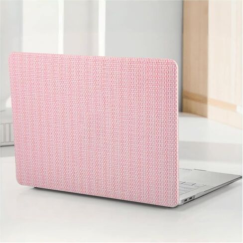 حافظة منسوجة بشعار لجهاز MacBook Neo 13 بوصة 2026 A18 Pro Chip A3404، حافظة من القماش المنسوج لجهاز Mac Neo من نسيج الكتان المضفر وغطاء صلب من جلد البولي يوريثان وغطاء لوحة المفاتيح، بيج in Kuwait