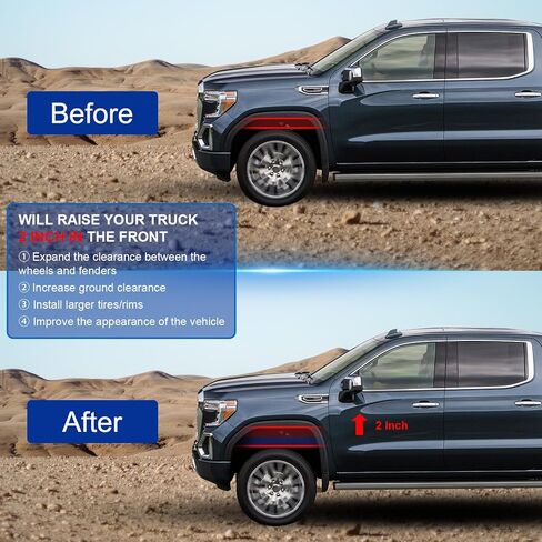 2" Front Leveling Kit Compatible with Ford for F-150 1981-1996, for F-250/F-350 Super Duty 1999-2020, for Excursion 2000-2005, 2 inch Strut Spring Spacers with 3/4" Stud Extenders (2WD Only) in Saudi Arabia