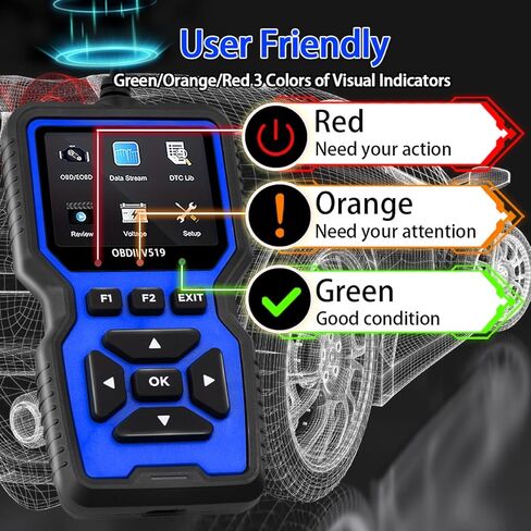 ماسح ضوئي للسيارة V519 obd ii، مكتشف الأخطاء التشخيصية، اكتشاف رمز الخطأ وتدفق البيانات في الوقت الحقيقي، متوافق مع جميع مركبات بروتوكول obd ii من عام 1996+ in Kuwait