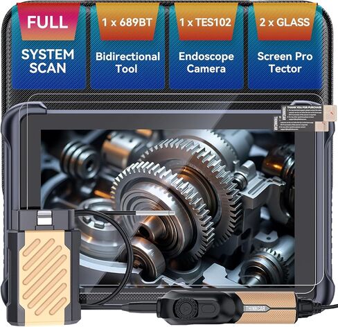 THINKSCAN 689BT ماسح ضوئي OBD2 ثنائي الاتجاه مع كاميرا المنظار، 3000+ اختبار نشط، كل النظام، 34 خدمة، FCA Autoauth، CANFD وDoIP، تحديث مجاني مدى الحياة in Kuwait
