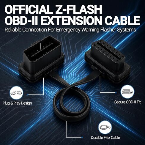 OBD-II Extension Cable for Emergency Warning Strobe Light Flasher - Plug & Play OBD-II Extension Cable for Flexible Installation - Provides Extended Reach in Saudi Arabia