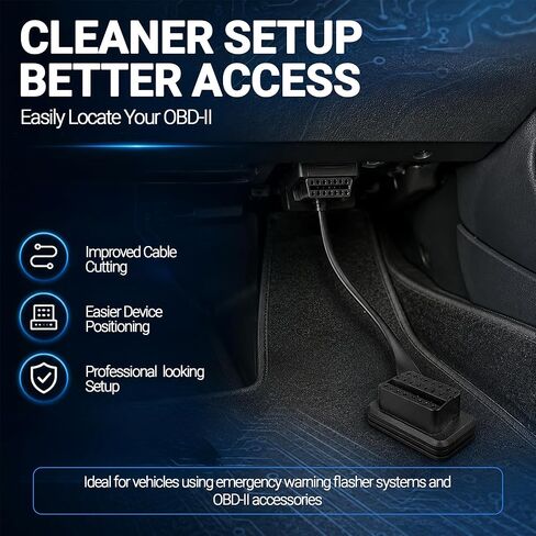 OBD-II Extension Cable for Emergency Warning Strobe Light Flasher - Plug & Play OBD-II Extension Cable for Flexible Installation - Provides Extended Reach in Saudi Arabia