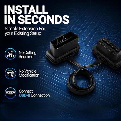 OBD-II Extension Cable for Emergency Warning Strobe Light Flasher - Plug & Play OBD-II Extension Cable for Flexible Installation - Provides Extended Reach in Saudi Arabia
