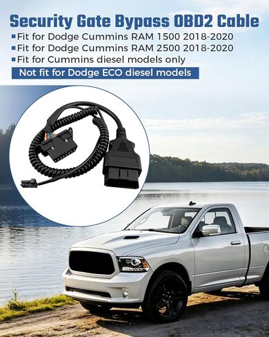 كابل Obd2 لبوابة الأمان المحدثة مناسب لـ Dodge Cummins RAM 1500 2500 2018 2019 2020، تصميم سلك زنبركي مطور in Kuwait