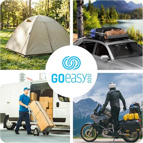 GOEASY0312 حبال بنجي قابلة للتعديل مع خطافات - حبال بنجي شديدة التحمل مقاومة للطقس مع خطافات حلقة تسلق، يمكن ضبطها من 8 بوصات إلى 53 بوصة من أشرطة بنجي للشحن والدراجة والشاحنة (6 قطع) in Kuwait