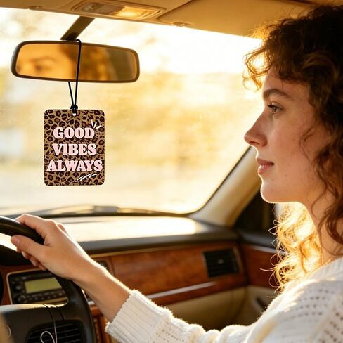 5PCS Cheetah Print Car Air Freshener, Long-Lasting Scent, Strawberry Cat Paw Leopard Print Car Rearview Mirror Decorative Pendant, Suitable for Women and Teen Girls in Saudi Arabia