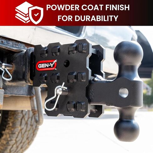 GEN-Y Hitch Ball Hitch for 2" Receiver - 2.5" Drop with 2 Adjustable Positions, 2″ & 2 5/16″ Ball Mount, 10,000 lbs Towing Capacity, 1,000 lbs Tongue Weight, Black in Kuwait