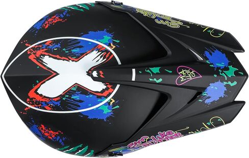 خوذة رياضية لكامل الوجه للشباب لدراجات BMX والدراجات الجبلية وخوذة موتوكروس للطرق الوعرة، خوذة دراجة نارية معتمدة من وزارة النقل للدراجات الترابية والمركبات ATV، خفيفة الوزن ومريحة، مجموعة مكونة من 4 قطع in Kuwait